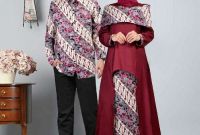 Model Baju Lebaran 2018 T8dj Baju Lebaran Terbaru 2018 Couple Batik Sabna Marun Model