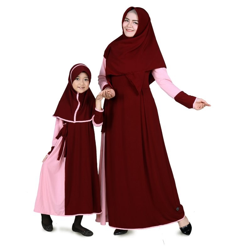 Model Baju Lebaran Ibu Dan Anak Perempuan 9fdy Jual Baju Muslim Anak Perempuan Jersey Marun Peach Bajuyuli