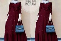 Model Baju Lebaran Modis S1du Jual Baju Muslim Maroon Kekinian Dress Pesta Muslim