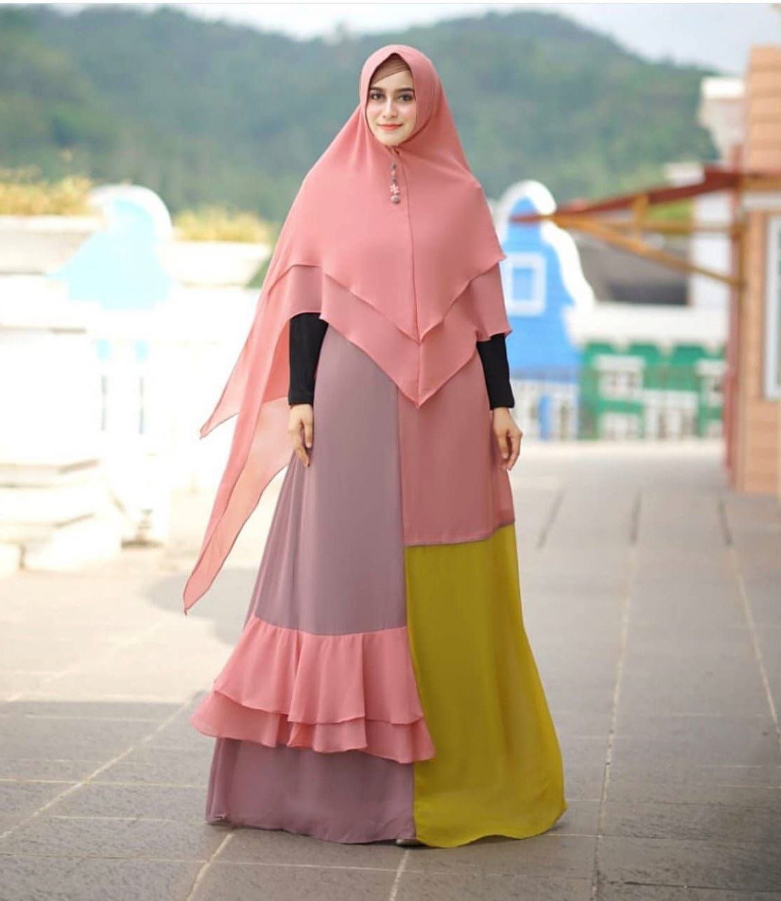 Model Baju Lebaran Syari 2019 Wddj Trend Gamis Syar I Polos 2019 Nania Katalog Bajugamismu