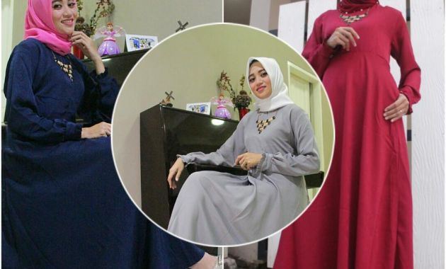 Model Baju Lebaran Tanah Abang 2018 Irdz Baju Gamis Tanpa Khimar Bahan Wollycrepe Premium Gn1689