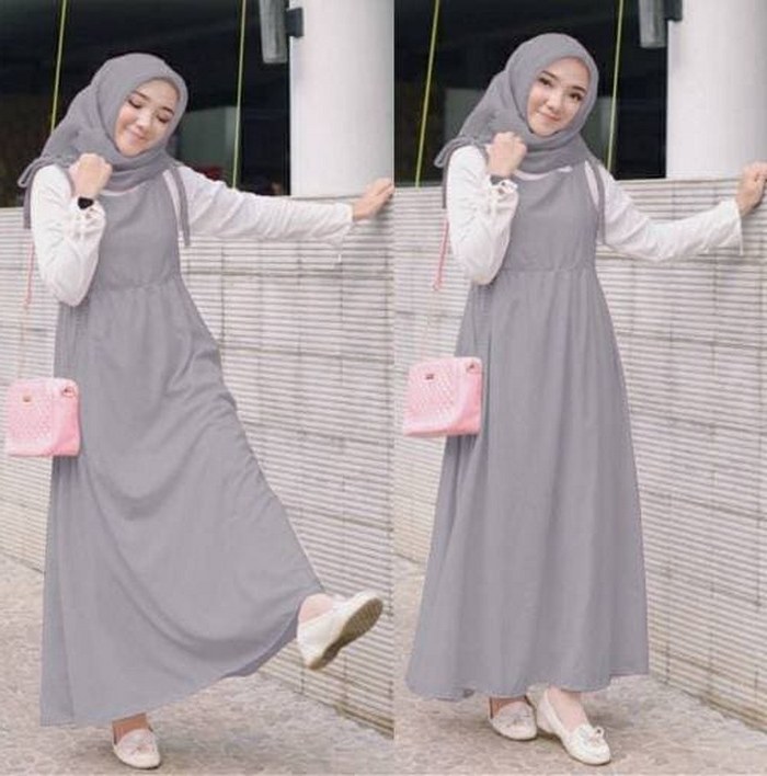 Model Fashion Muslimah Remaja Ipdd Jual Set Kanda Abu 3in1 Setelan Baju Muslim Remaja Busana