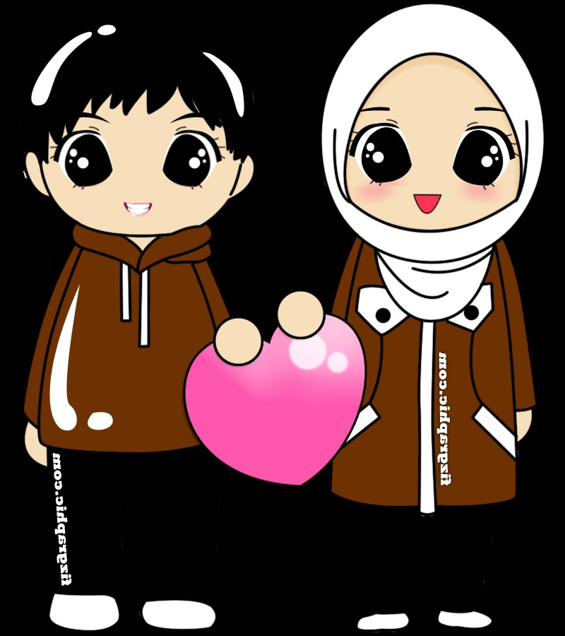 Model Muslimah Kartun Png Thdr Fizgraphic Freebies Doodle Muslim Muslimah Couple