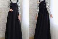 Model Setelan Baju Lebaran 2018 4pde Jual Baju Gamis Wanita Setelan Overall Black Sany Dress